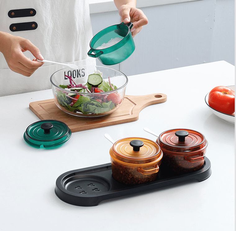Set of 3 Decorative Condiment Container.